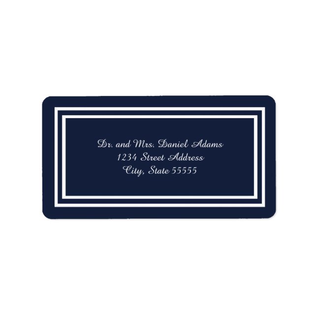 Double Navy Trim - Address Label (Front)