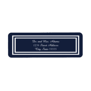 Double Navy Trim - Address Label