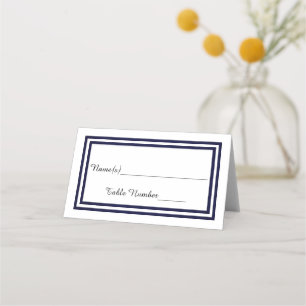 Double Navy Trim - Escort Card