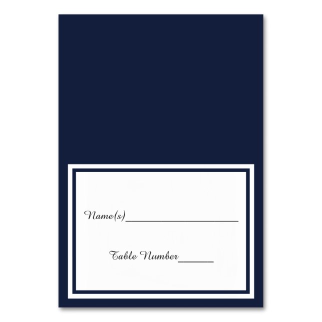 Double Navy Trim - Escort Card (Front)