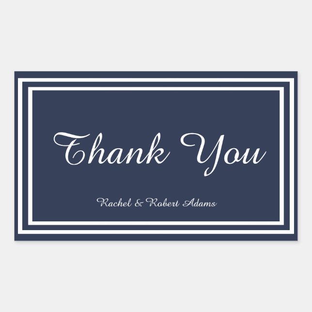 Double Navy Trim - Rectangle Sticker (Front)