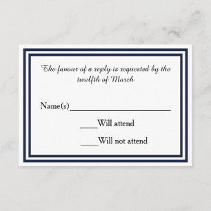 Double Navy Trim - RSVP Card