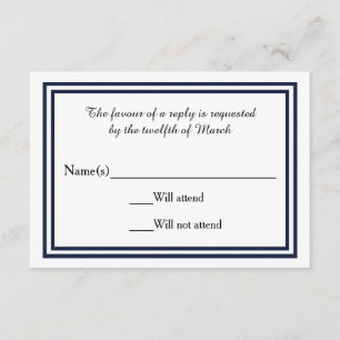 Double Navy Trim - RSVP Card