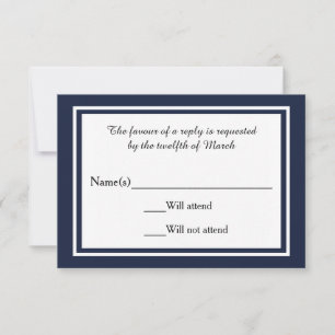 Double Navy Trim - RSVP Card
