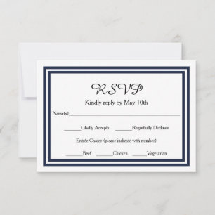 Double Navy Trim - RSVP Response Card