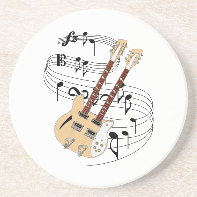 Double Neck Guitar Coaster (Front)