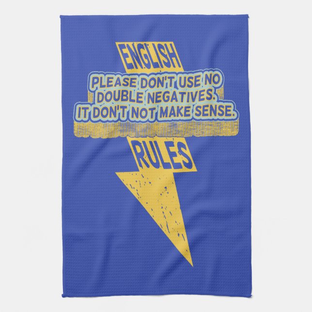 Double negative English language literacy Kitchen Towel (Vertical)