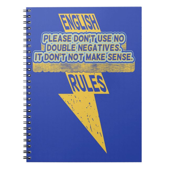 Double negative English language literacy Notebook (Front)