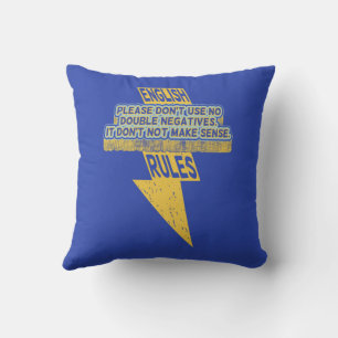 Double negative English language literacy Throw Pillow
