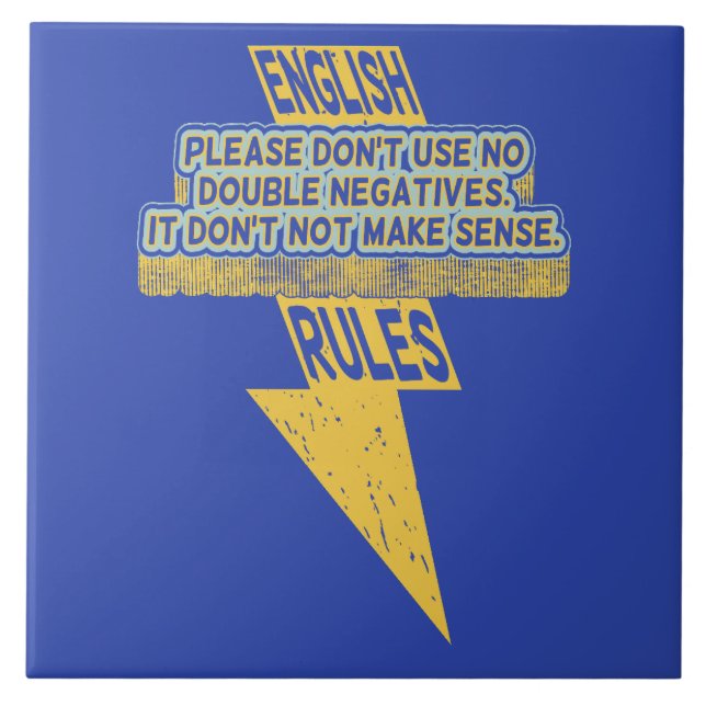 Double negative English language literacy Tile (Front)