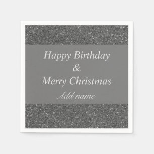 double occasion birthday and christmas napkins