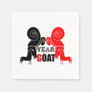 Double Odd Goat Chinese Year Zodiac Paper Napkin