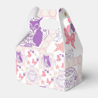 Double Owls and Butterflies Party Favor Gift Boxes