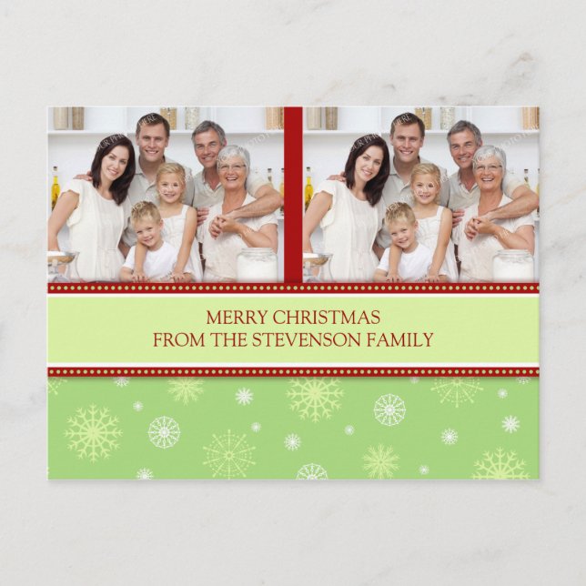 Double photo Joyeuses cartes postales de Noël neig (Devant)