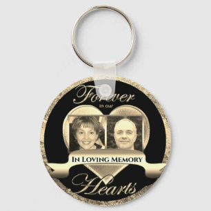Double Photo Memorial in Loving Memory Keychain