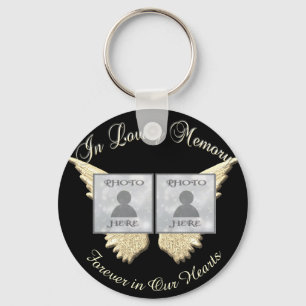 Double Photo Memorial in Loving Memory Keychain