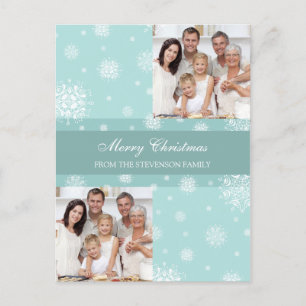 Double Photo Merry Christmas Postcards Snow