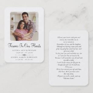 Double Photo Modern Memorial Funeral Prayer Card