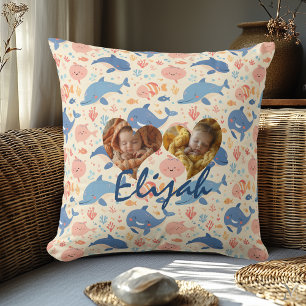 Double Photo Pillow Heart Frames Kawaii Ocean