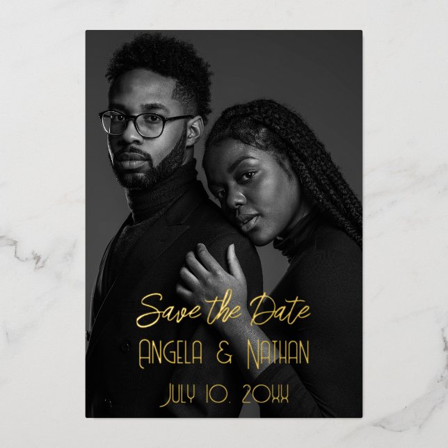 Double Photo Save the Dates with  (Front)