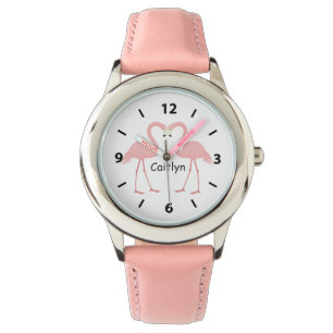 Double Pink Flamingo Kids Watch