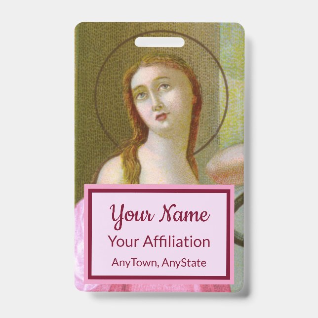 Double Pink St. Agatha (M 003) Badge 4 (Front)
