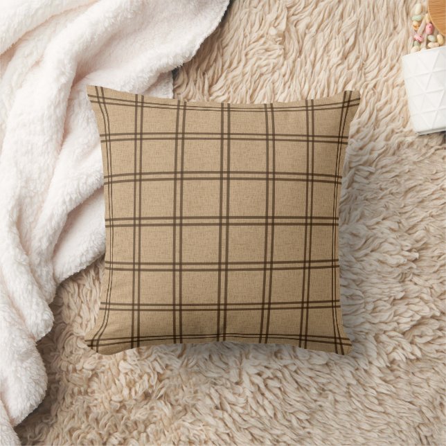 Double Plaid Pattern Throw Pillow (Blanket)