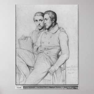 Double portrait of Hippolyte and Paul Flandrin Poster