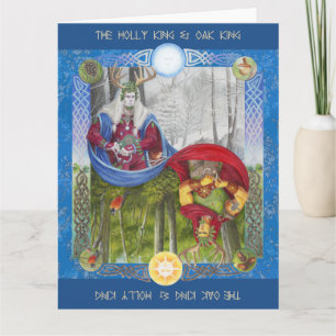 Double Portrait of the Oak King and Holly King Card