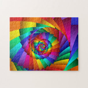 Double puzzle de spirale d'arc-en-ciel