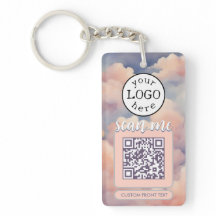 Double QR Code for Business Pink Clouds