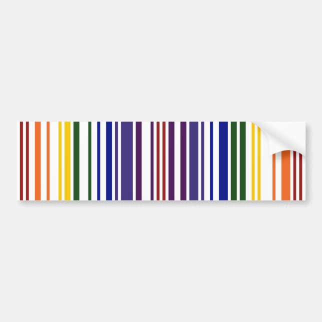 Double Rainbow Barcode Bumper Sticker (Front)