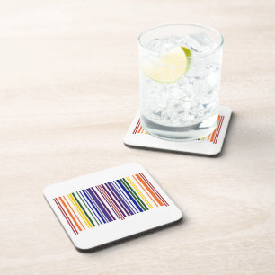 Double Rainbow Barcode Coaster