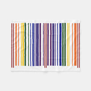 Double Rainbow Barcode Fleece Blanket