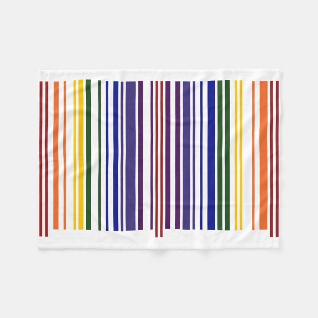 Double Rainbow Barcode Fleece Blanket (Front (Horizontal))