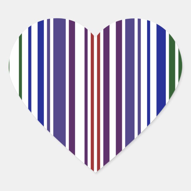 Double Rainbow Barcode Heart Sticker (Front)
