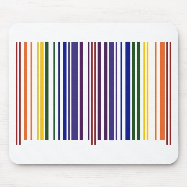 Double Rainbow Barcode Mouse Pad (Front)