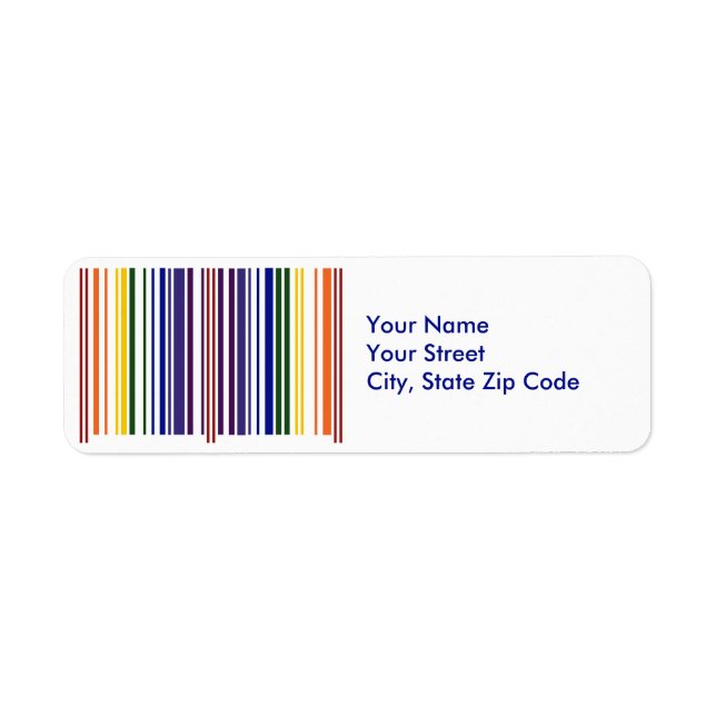 Double Rainbow Barcode return address label (Front)
