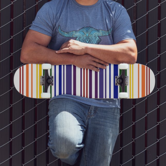 Double Rainbow Barcode Skateboard (Outdoor 3)