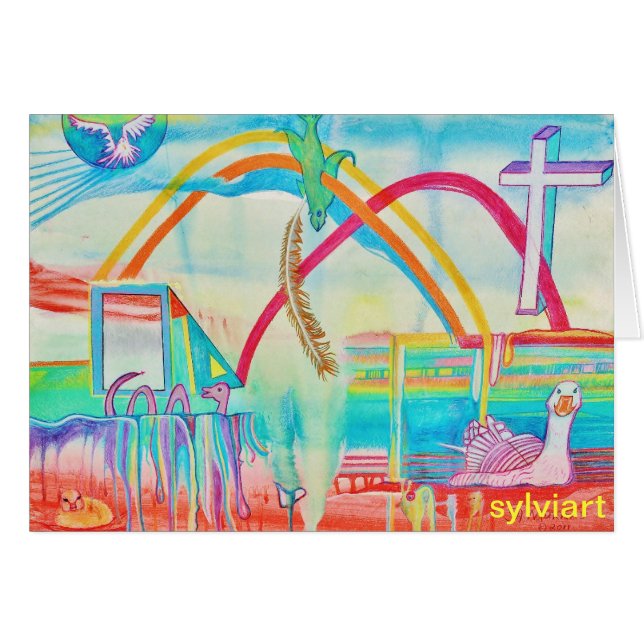 DOUBLE RAINBOW card - ©2012 SylviART (Front Horizontal)