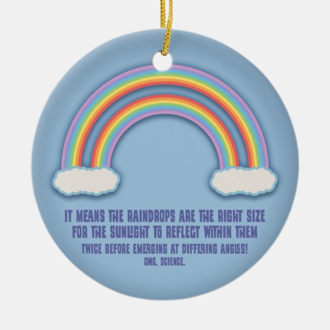 Double Rainbow Meaning Ceramic Ornament (Front)