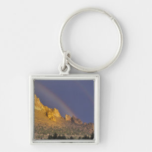 Double rainbow over a rock formation near Smith Keychain