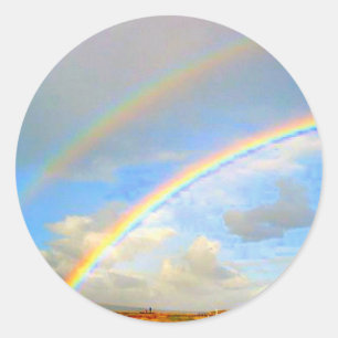 Double Rainbow Promis Classic Round Sticker