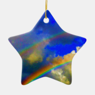 Double Rainbow Vision Ceramic Ornament