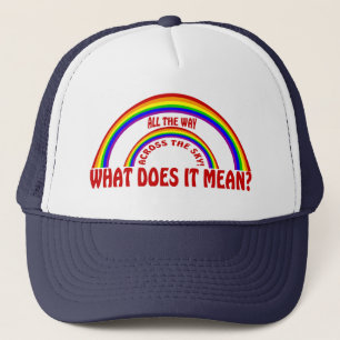DOUBLE RAINBOW - WHAT DOES IT MEAN ? TRUCKER HAT
