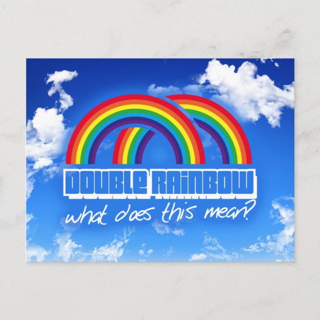Double rainbow, what does this mean? postcard (Front)