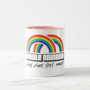 Double rainbow, what does this mean? Two-Tone coffee mug