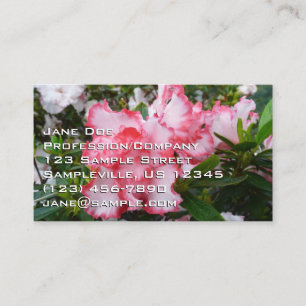 Double Red and White Azaleas Spring Floral Business Card