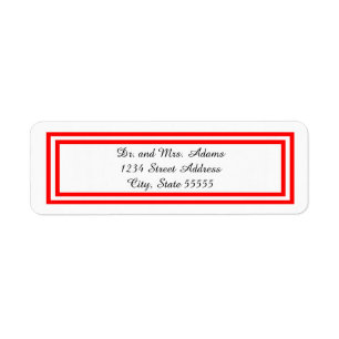 Double Red Trim - Address Label