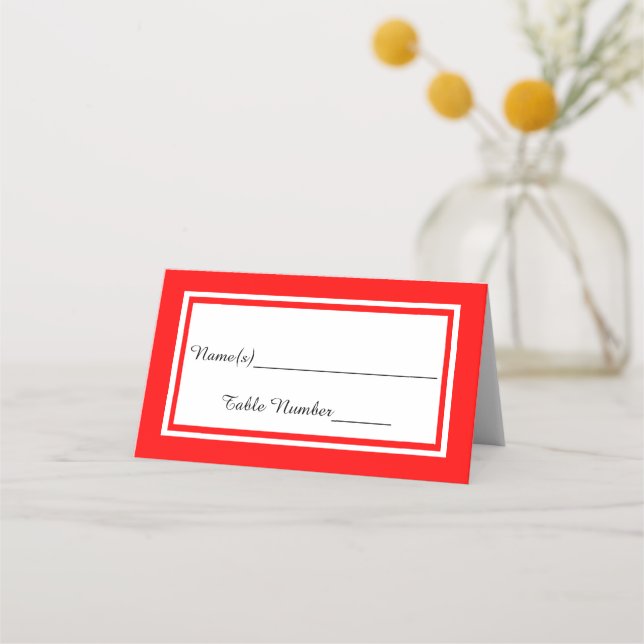 Double Red Trim - Escort Card (Front)